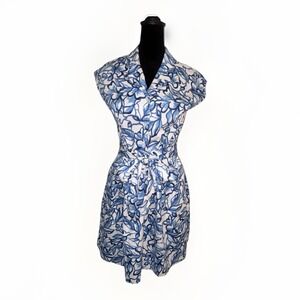 Lauren Ralph Lauren Floral Print Sateen For & Flare Shirtdress Woman‎ Size 4